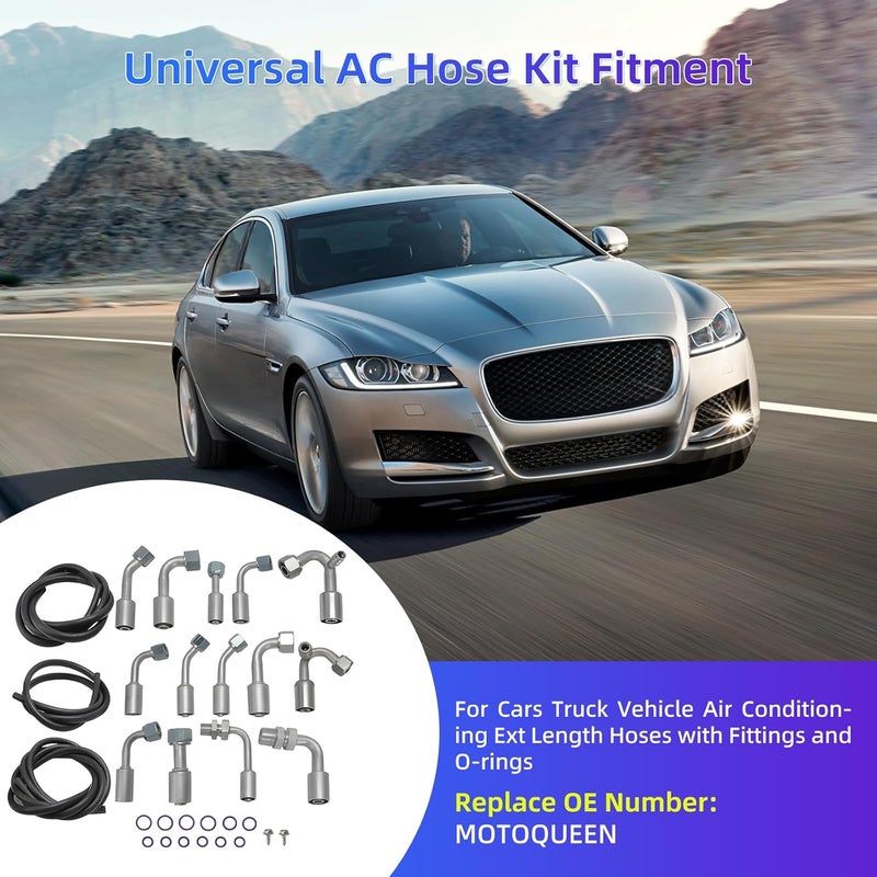 LORPHEIR Universal AC Hose Kit with Fittings & O-Rings for GM Vehicles Compatible with Buick Chevrolet Cadillac GMC - Custom Length Hoses for Air Conditioning Repair - Image 2
